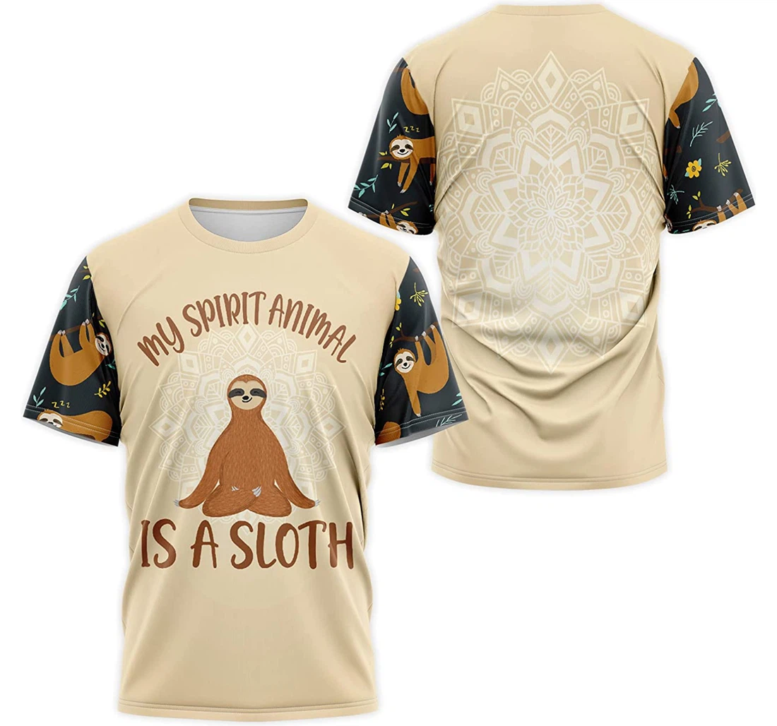 Personalized T-Shirt, Hoodie - Mandala My Spirit Animal Is A Sloth Pattern 3D Printed