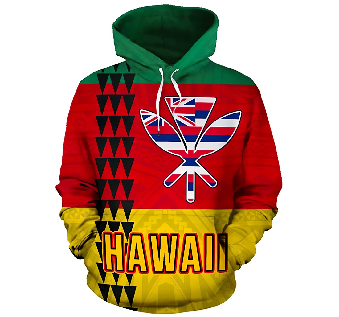 Personalized Hawaii Kanaka Flag - 3D Printed Pullover Hoodie