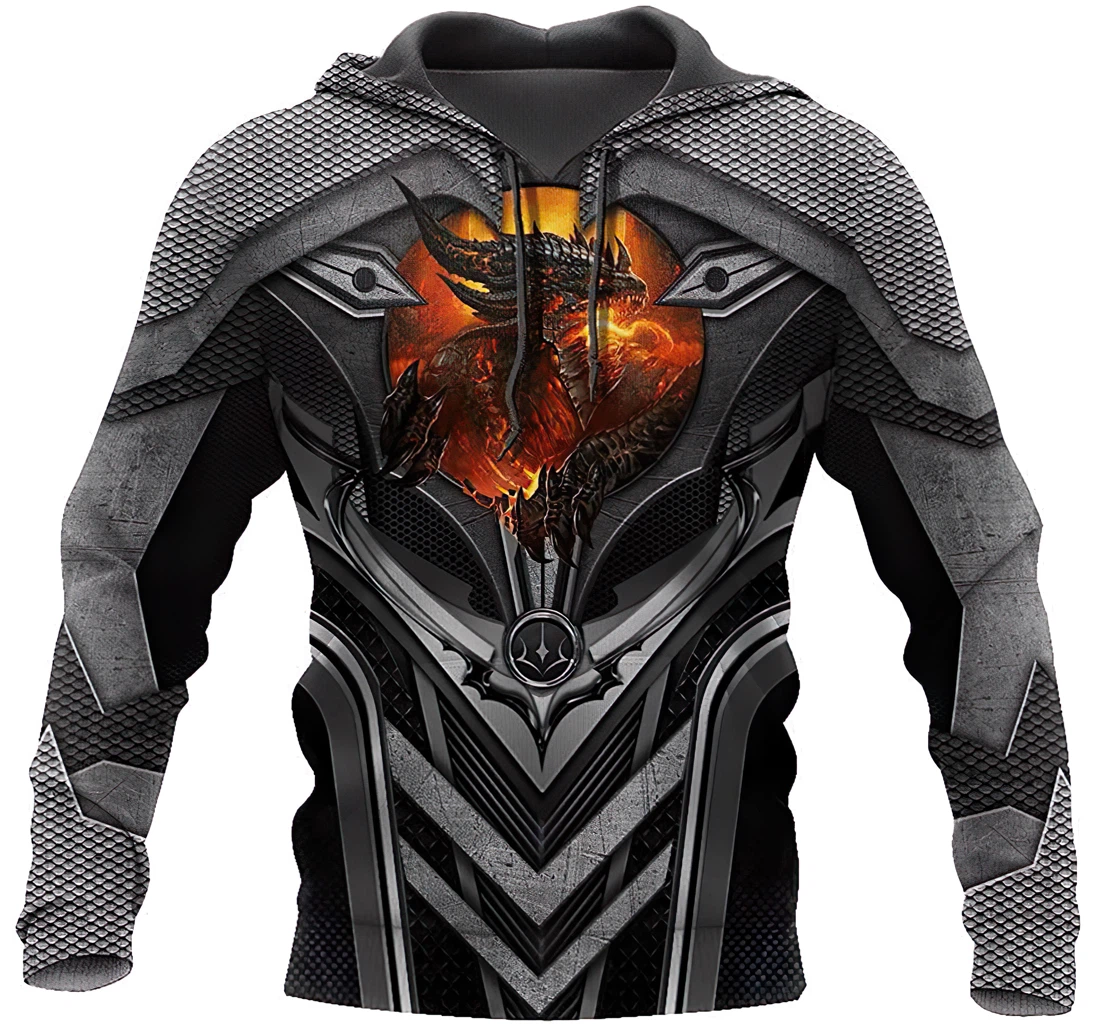 Personalized Tattoo And Dungeon Dragon Of Flame - 3D Printed Pullover Hoodie