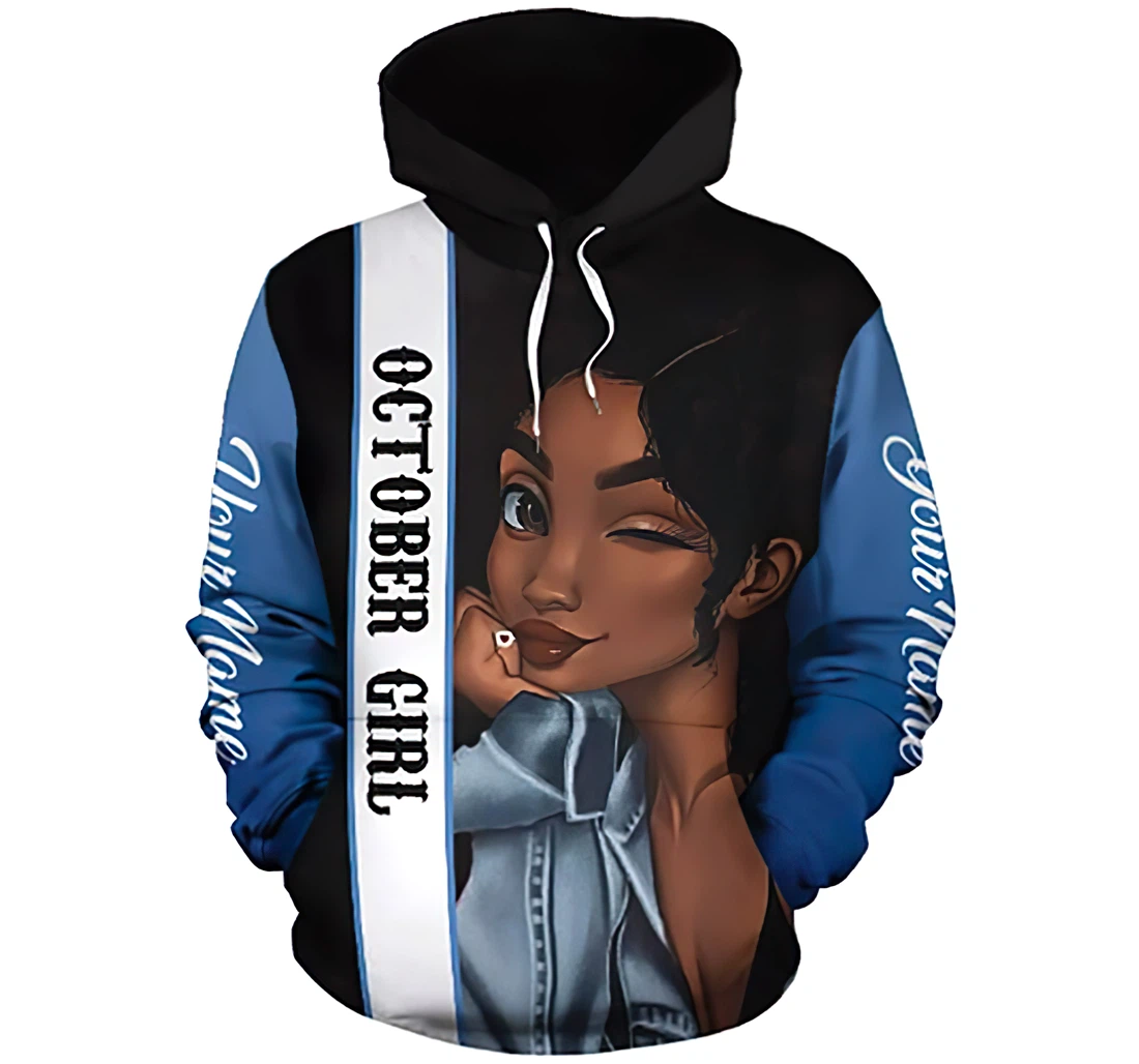 Personalized October Girl Woman Man And Woman - 3D Printed Pullover Hoodie