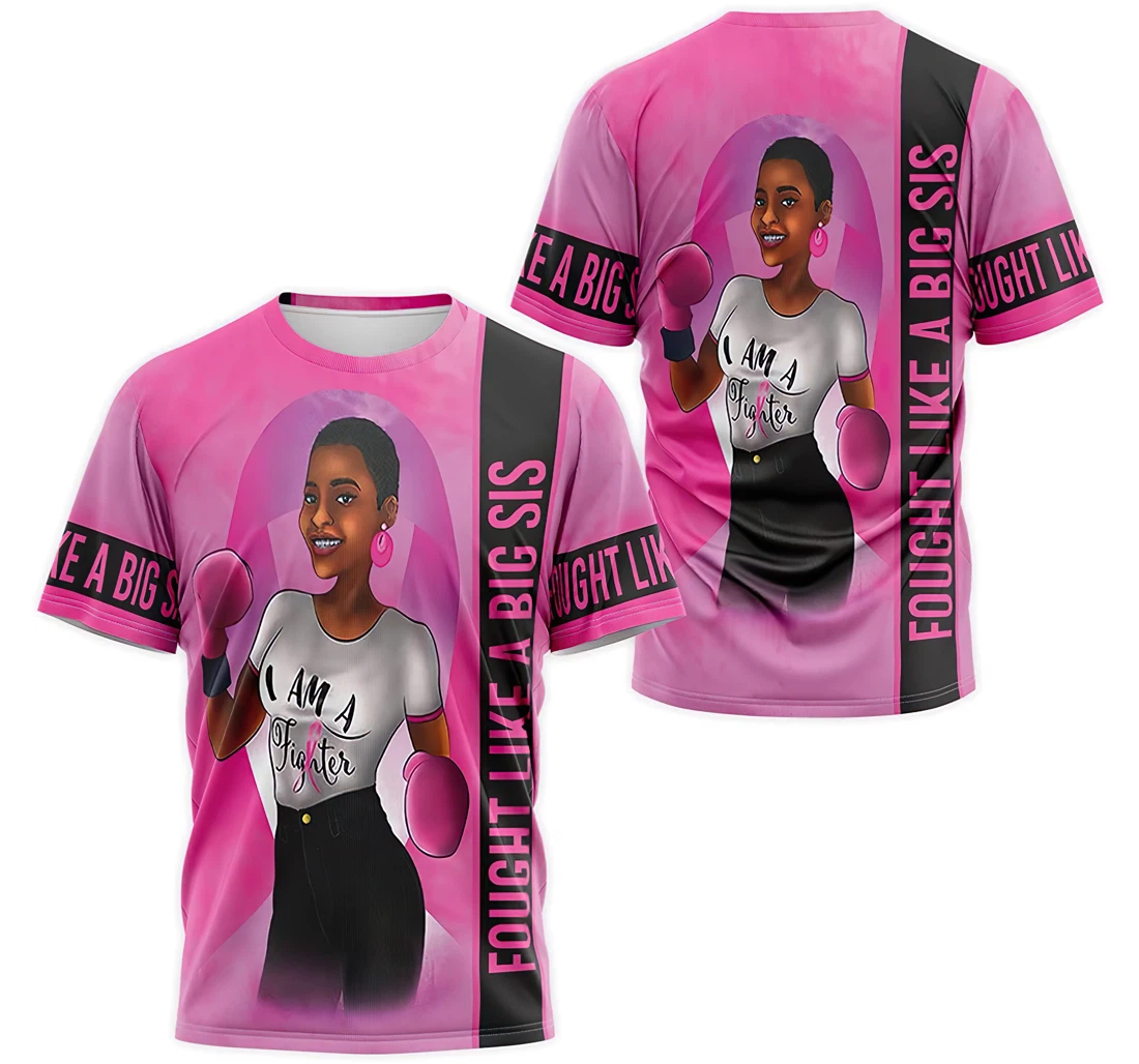 Personalized T-Shirt, Hoodie - Girl Warrior Awareness Fought Like A Big Sis 3D Printed