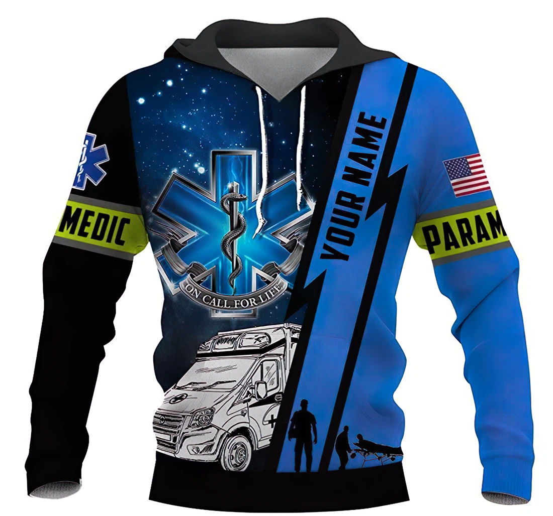 Personalized Paramedic Hoodiest-shirt - 3D Printed Pullover Hoodie