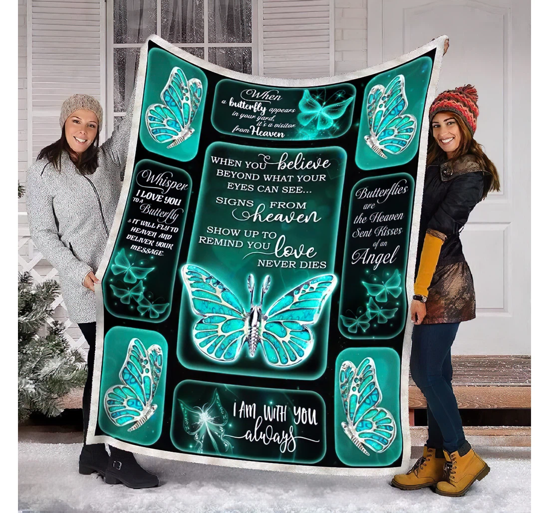Throw Blanket, Quilt - Personalized Animal Butterfly Saying Quote Blue Xmas Gift To My Son Daughter Niece Nephew Outdoor Hotel And Home Sherpa Fleece