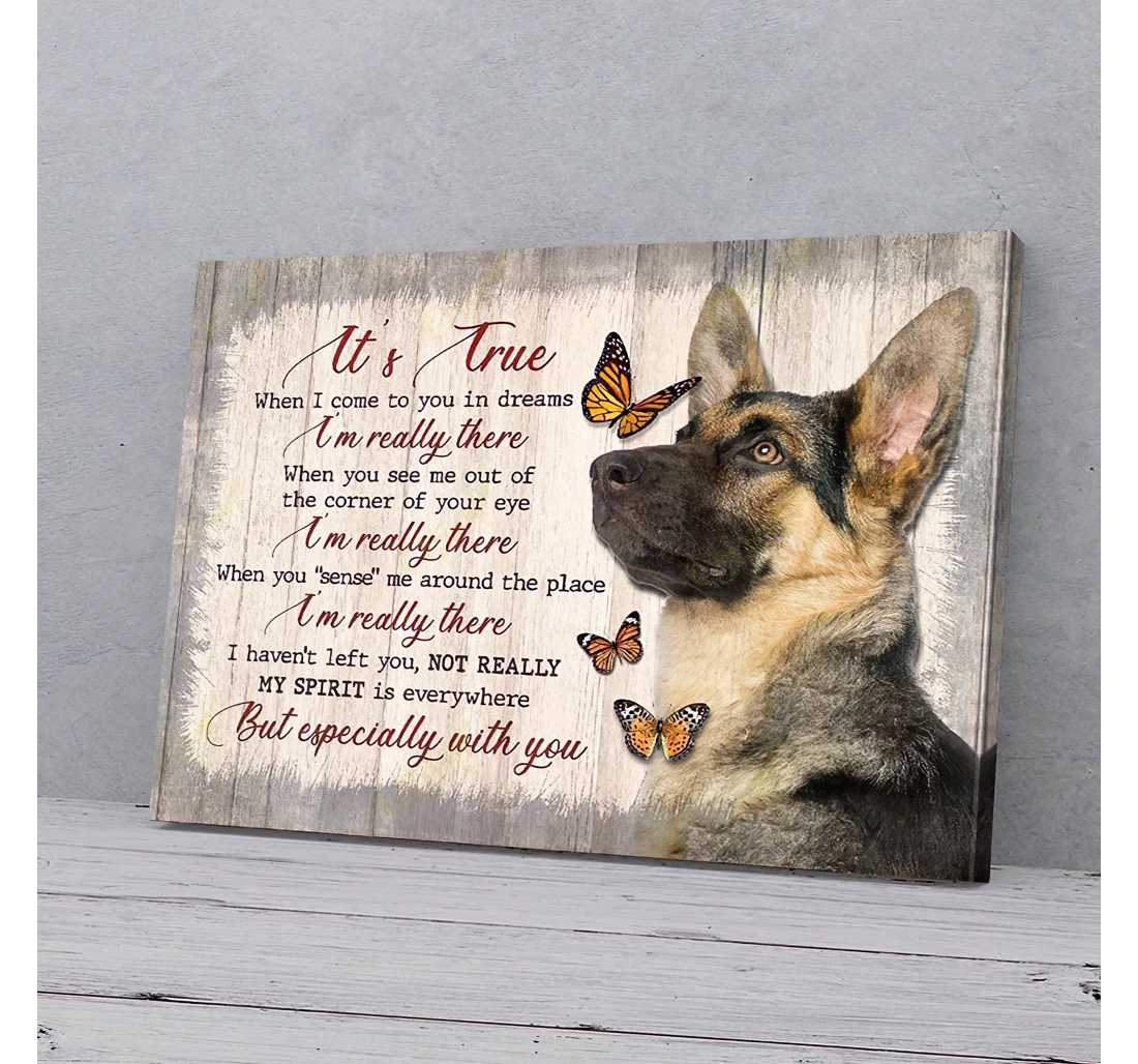 Poster, Canvas - Butterfly German Shepherd Gifts Print Framed Wall Art