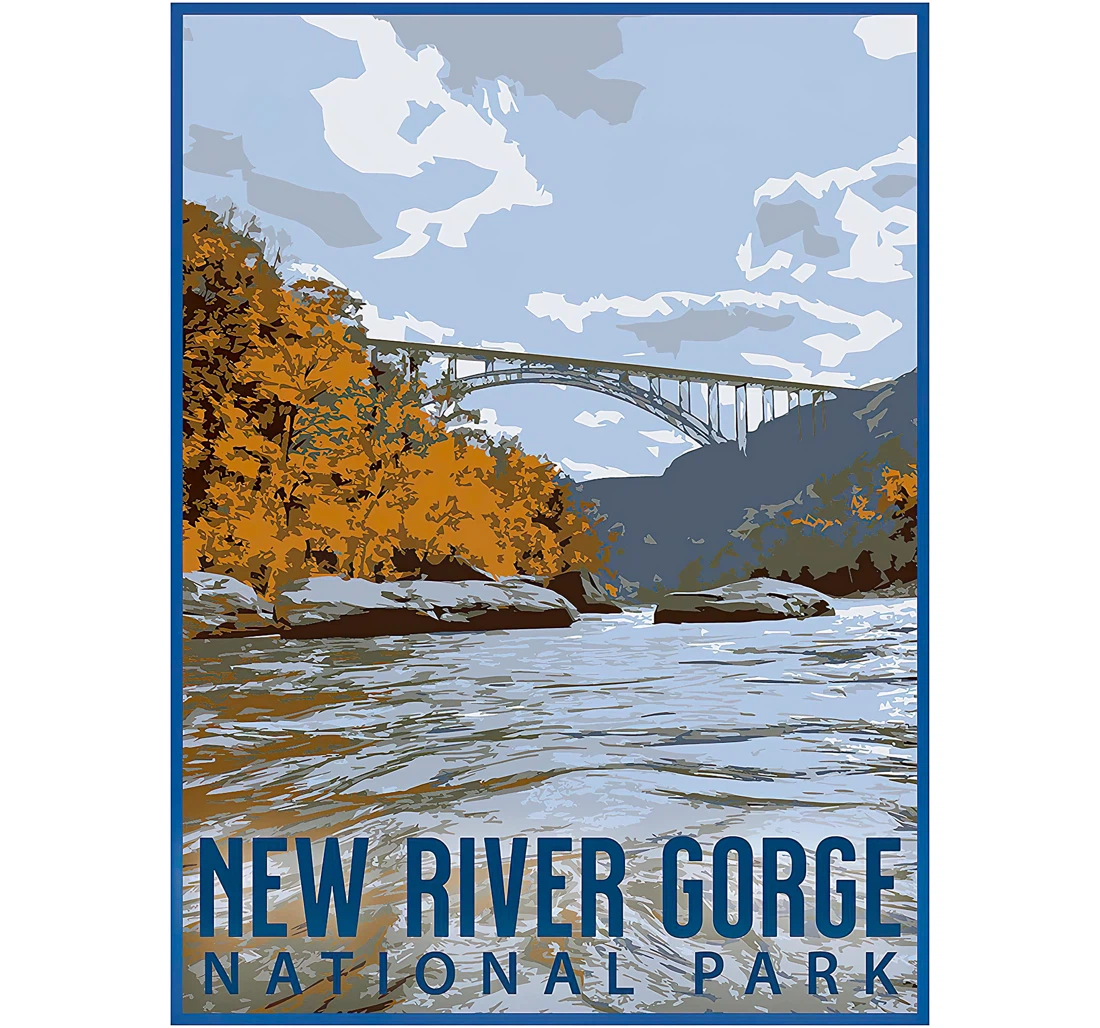 Poster, Canvas - New River Gorge National Park Travel By Osotraveled Print Framed Wall Art