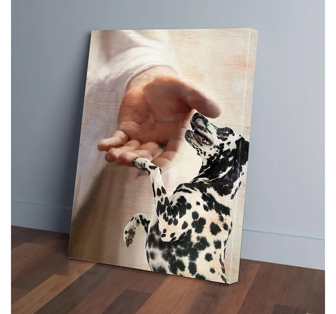 Poster, Canvas - Dalmatian Take My Hand Jesus Christian Gifts Print Framed Wall Art