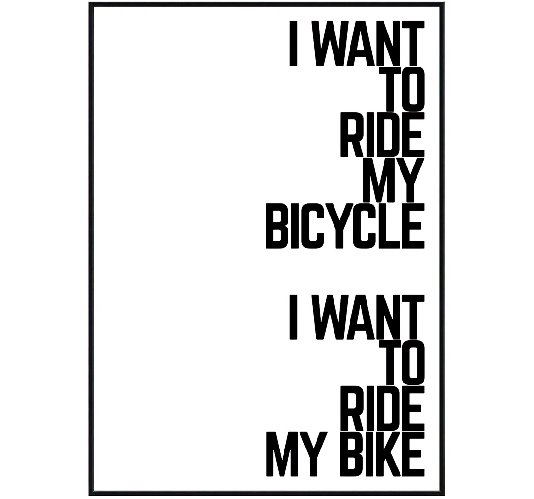 Poster, Canvas - Bicycle Race Queen Lyric Printposter A4 Print Framed Wall Art