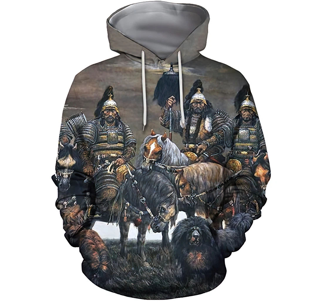 Mongolian Warriors Hoodiest-shirt - 3D Printed Pullover Hoodie