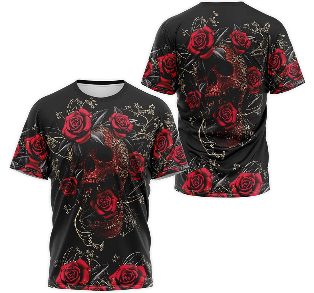 Personalized T-Shirt, Hoodie - Skull Rose Flower Pattern 3D Printed