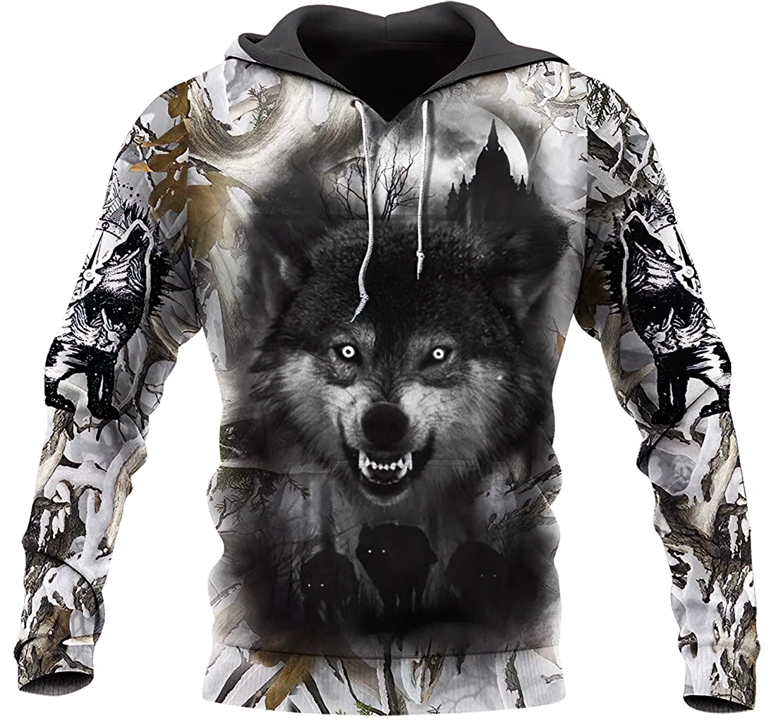 Personalized Wolf Of Nightmare Man And Woman - 3D Printed Pullover Hoodie