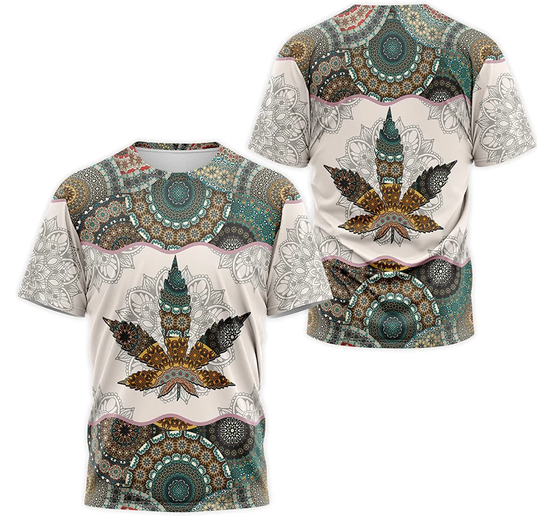 Personalized T-Shirt, Hoodie - Mandala Cannabis Weed Wave 3D Printed