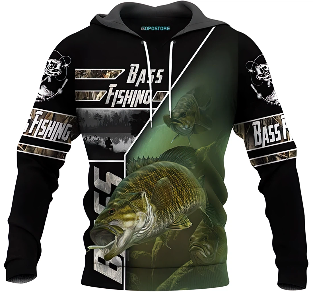 Personalized Bass Fishing Shirts Fleece Bombersweatshirt Short - 3D Printed Pullover Hoodie