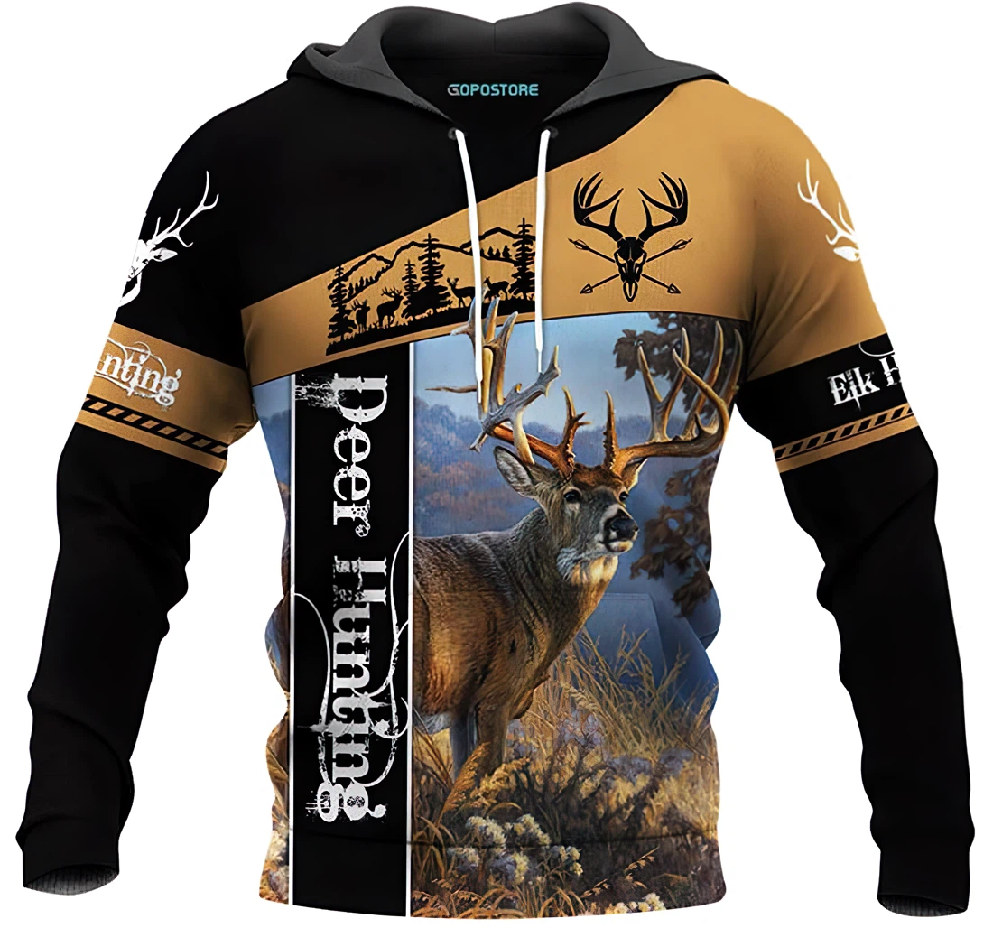 Personalized Love Deer Hunting Shirts Fleece Bombersweatshirt Short - 3D Printed Pullover Hoodie