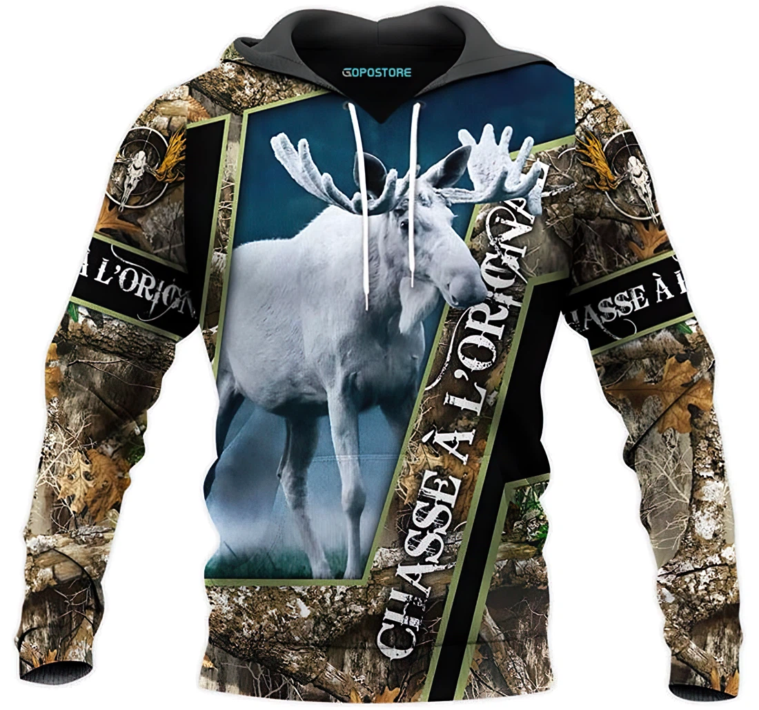 Personalized Orignal Moose Hunting Shirts Fleece - 3D Printed Pullover Hoodie