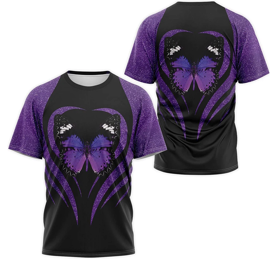 Personalized T-Shirt, Hoodie - Twinkle Purple Butterfly 3D Printed