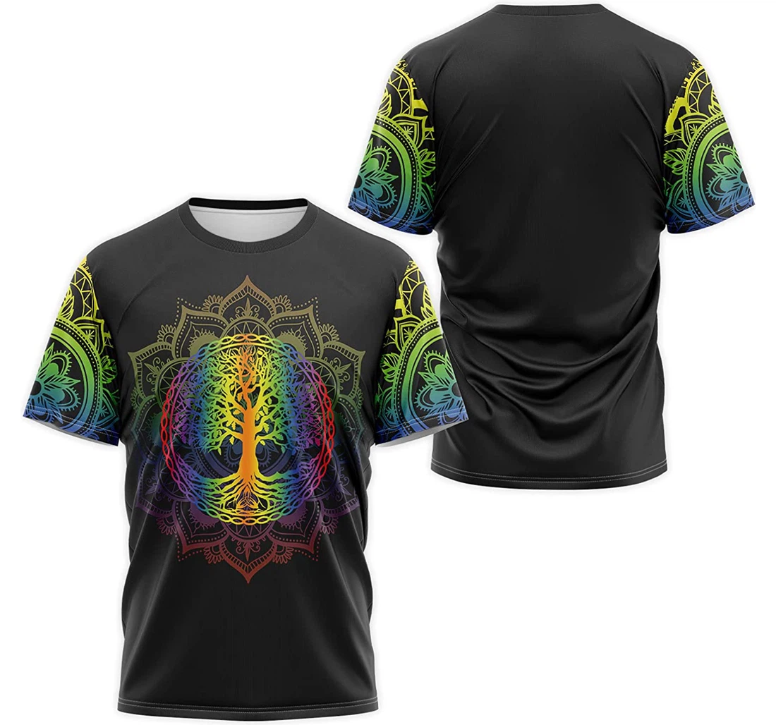 Personalized T-Shirt, Hoodie - Multicolor Tree Mandala 3D Printed