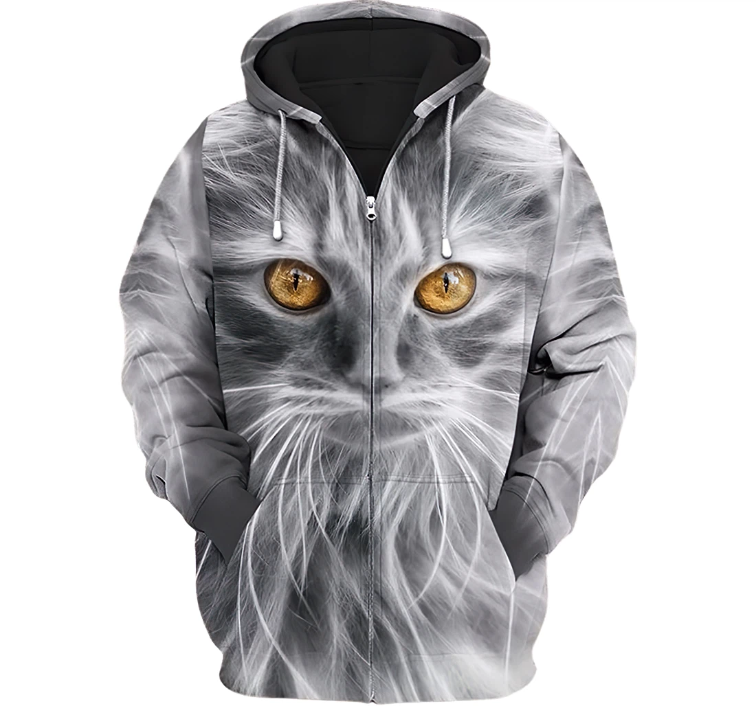 Personalized Cat Lover Fleece Short - 3D Printed Pullover Hoodie