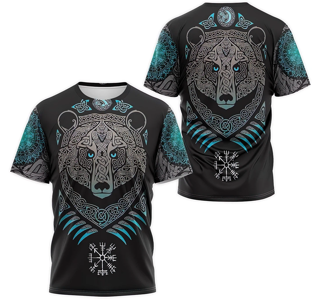 Personalized T-Shirt, Hoodie - Bear Norse Mythology Nordic Compass Pattern 3D Printed