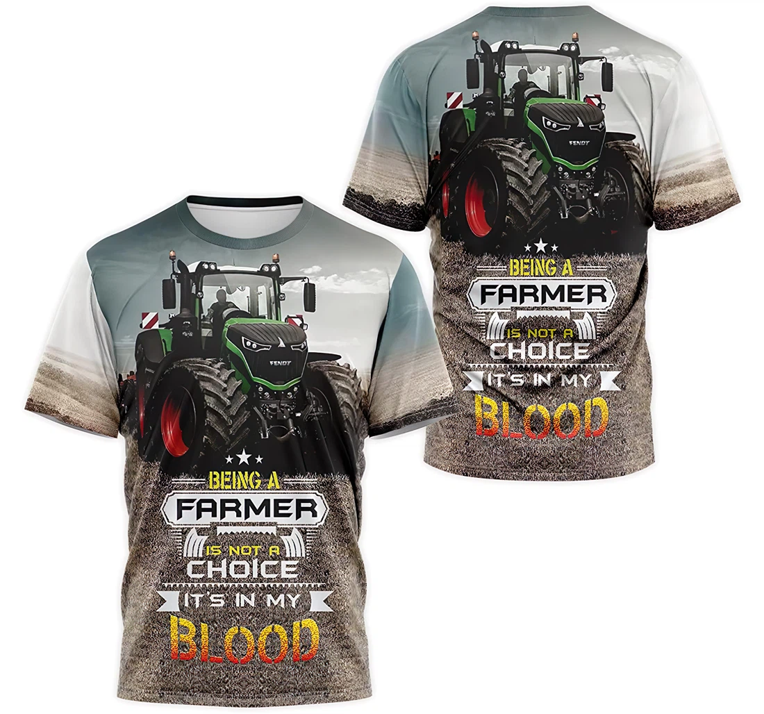 Personalized T-Shirt, Hoodie - Being A Farmer Is Not A Choice It's In My Blood 3D Printed
