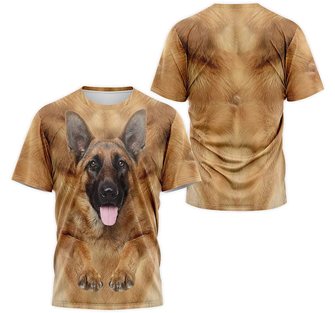 Personalized T-Shirt, Hoodie - German Shepherd Face Brown Dog's Hair 3D Printed