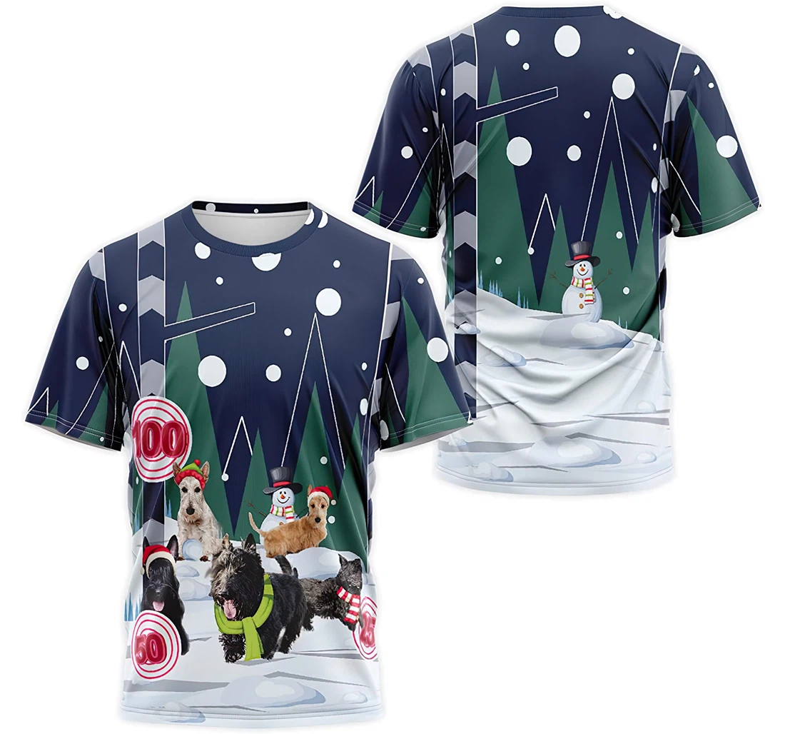 Personalized T-Shirt, Hoodie - Cesky Terrier Dog Snowman Christmas 3D Printed