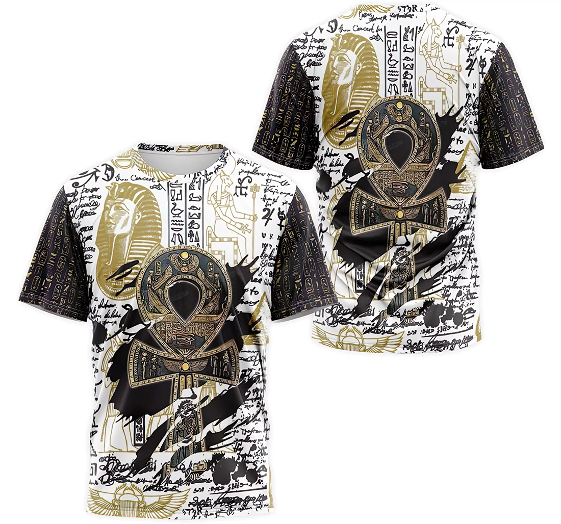 Personalized T-Shirt, Hoodie - Ancient Egyptian Hieroglyphic Camo Ankh Cruz Symbol 3D Printed