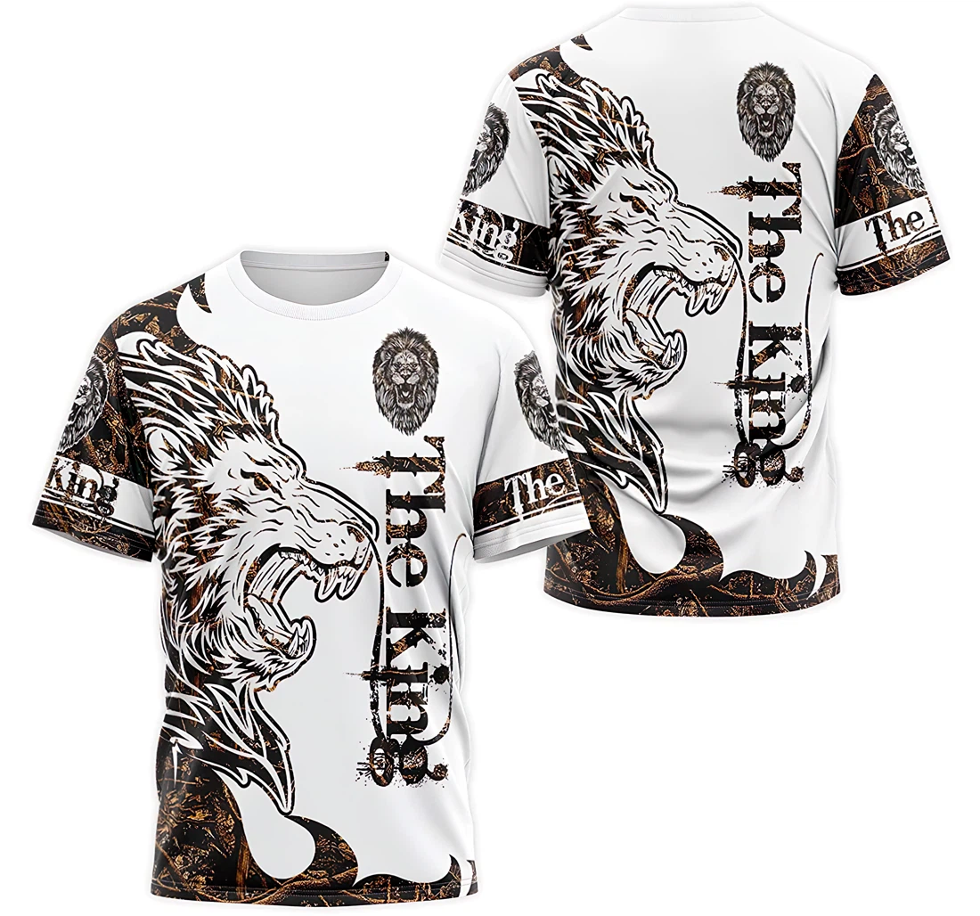 Personalized T-Shirt, Hoodie - Lion Is The King Of The Jungle Wood Camo 3D Printed