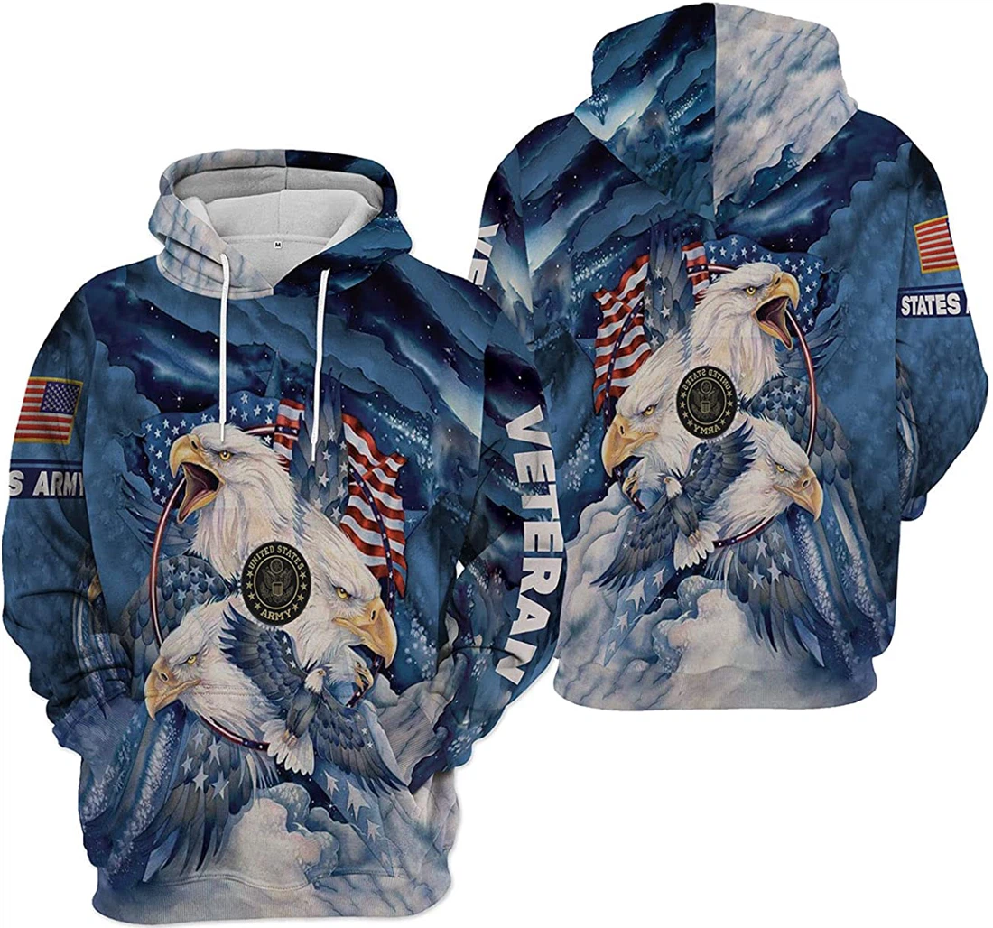 Us Army Veteran Bald Eagle American Flag 3d Hoodie, T-shirt USARM31190384 -  RobinPlaceFabrics