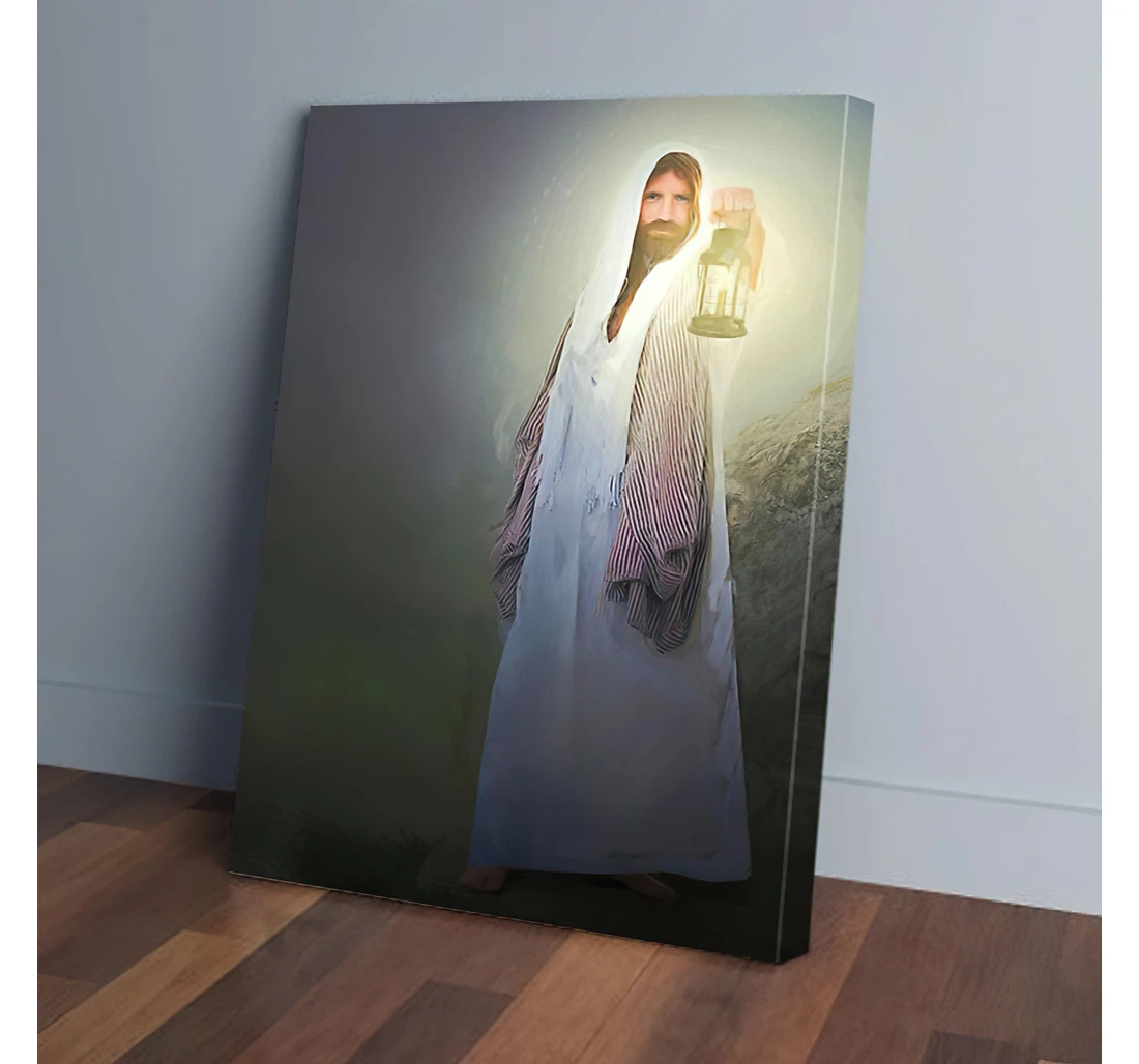 Poster, Canvas - Follow Me Light Jesus Christian Gifts Print Framed Wall Art