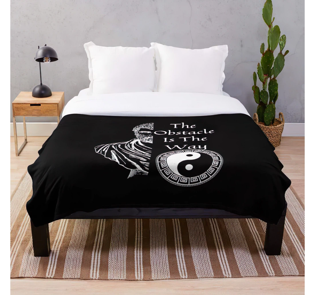 Throw Blanket, Quilt - Quotes Aurelius Stoicism Stoic Philosophers Meditations Marcus Philosophy Customize Sherpa Fleece
