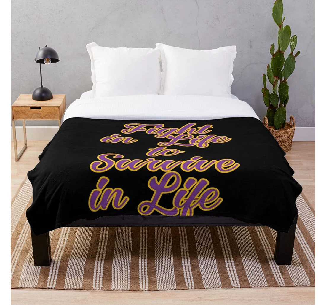 Throw Blanket, Quilt - Gym Quotes Wear Motivational Life Customize Sherpa Fleece