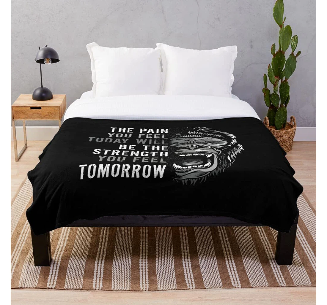 Throw Blanket, Quilt - Positive Sayings Quotes Motivational Success Quote Customize Sherpa Fleece