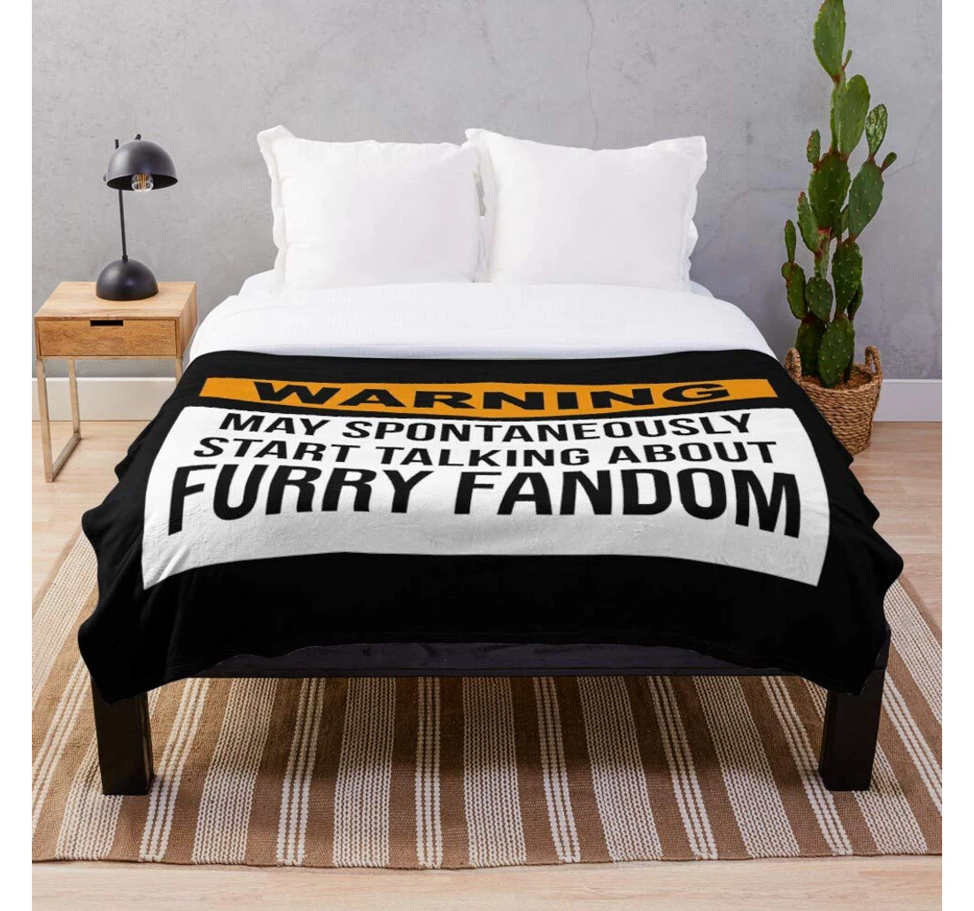 Throw Blanket, Quilt - Anthro Sayings Anthropomorphic Anthropomorphism Fandom Fursuit Furries Funny Furry Sayings- Premium Silky Smooth Printed Micro Used Home Beds Sofas Sherpa Fleece