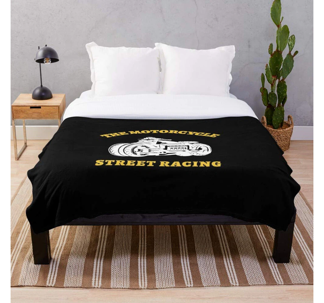 Throw Blanket, Quilt - Motorbike Bikers Motorcycle Racing Motocross Bike Street Motorsport Sayings- Premium Silky Smooth Printed Micro Used Home Beds Sofas Bedrooms And I Sherpa Fleece