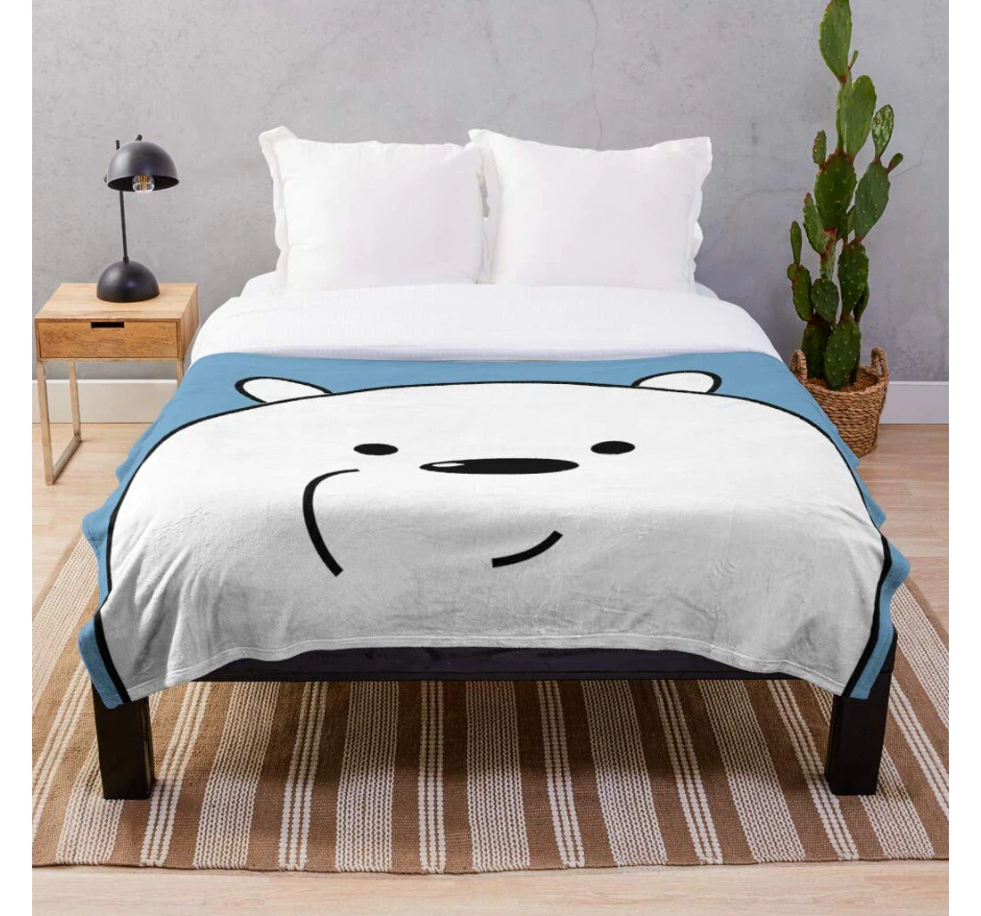 Throw Blanket, Quilt - You Cartoon I Love Bears Text We Bare Heart I Animals- - Printed Bedding Blanket- Customize Sherpa Fleece