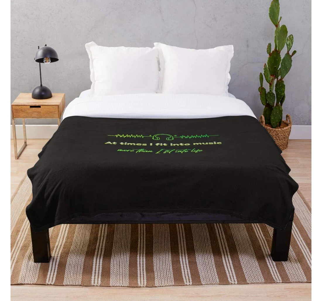 Throw Blanket, Quilt - Sayings Quotes Music Saying Relate Quote Life Feelings Express Sayings- Premium Silky Smooth Printed Micro Used Home Beds Sofas Bedrooms And Living Sherpa Fleece