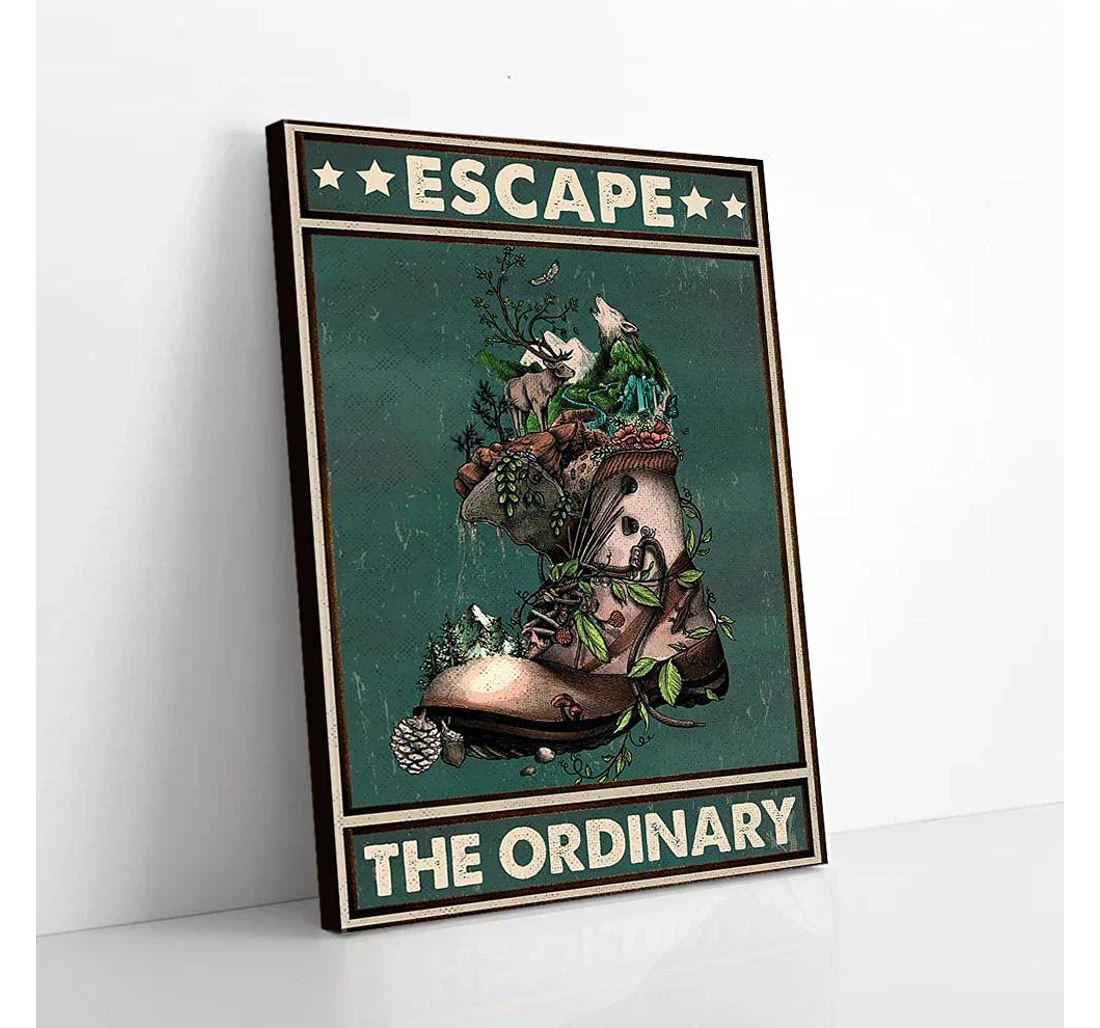 Poster, Canvas - Hiking Escape The Ordinary Forest Gifts Print Framed Wall Art