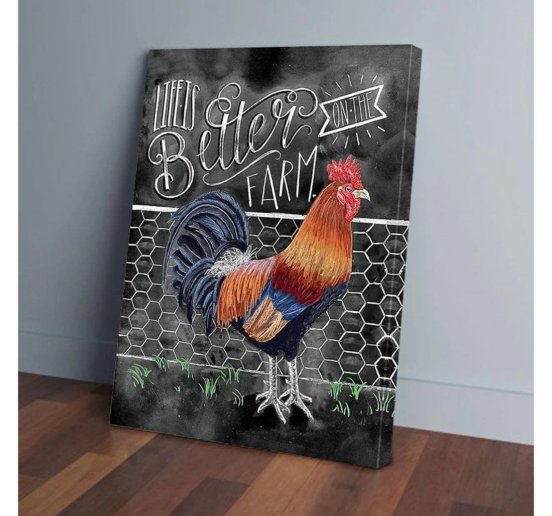 Poster, Canvas - Chicken Farmer Gifts Print Framed Wall Art