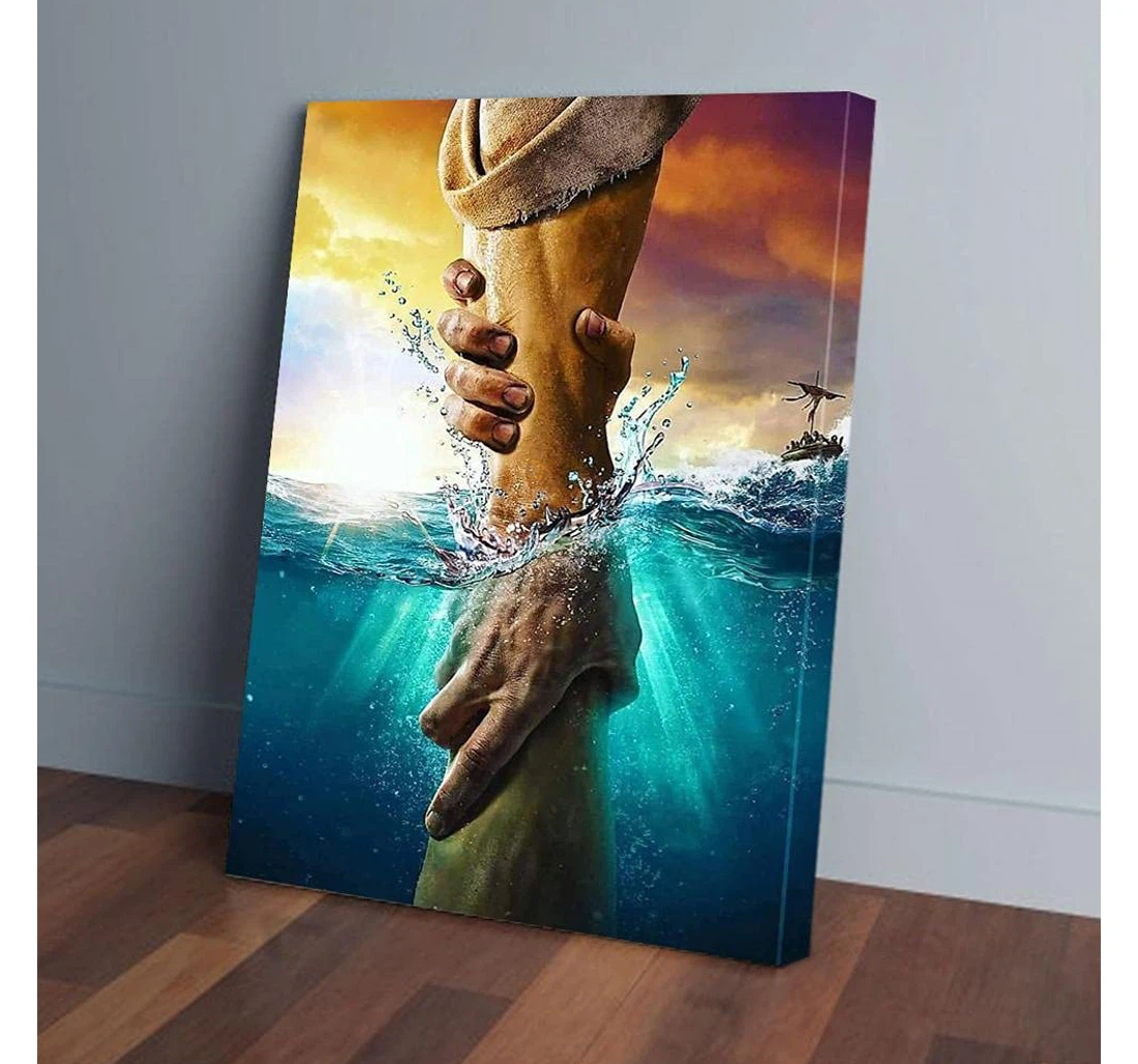 Poster, Canvas - Hold My Hand Jesus Christian Gifts Print Framed Wall Art