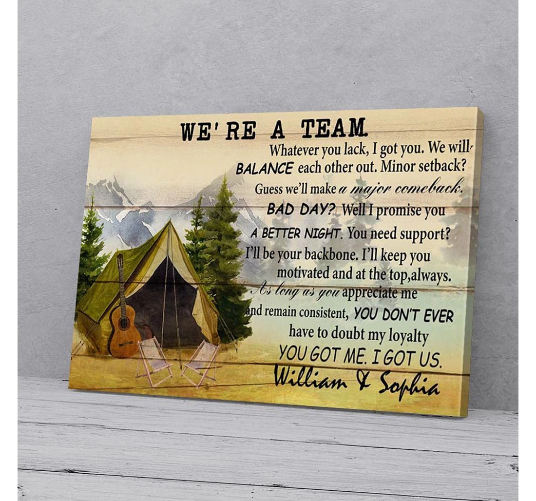 Poster, Canvas - Personalized We're A Team Camping Gifts Print Framed Wall Art