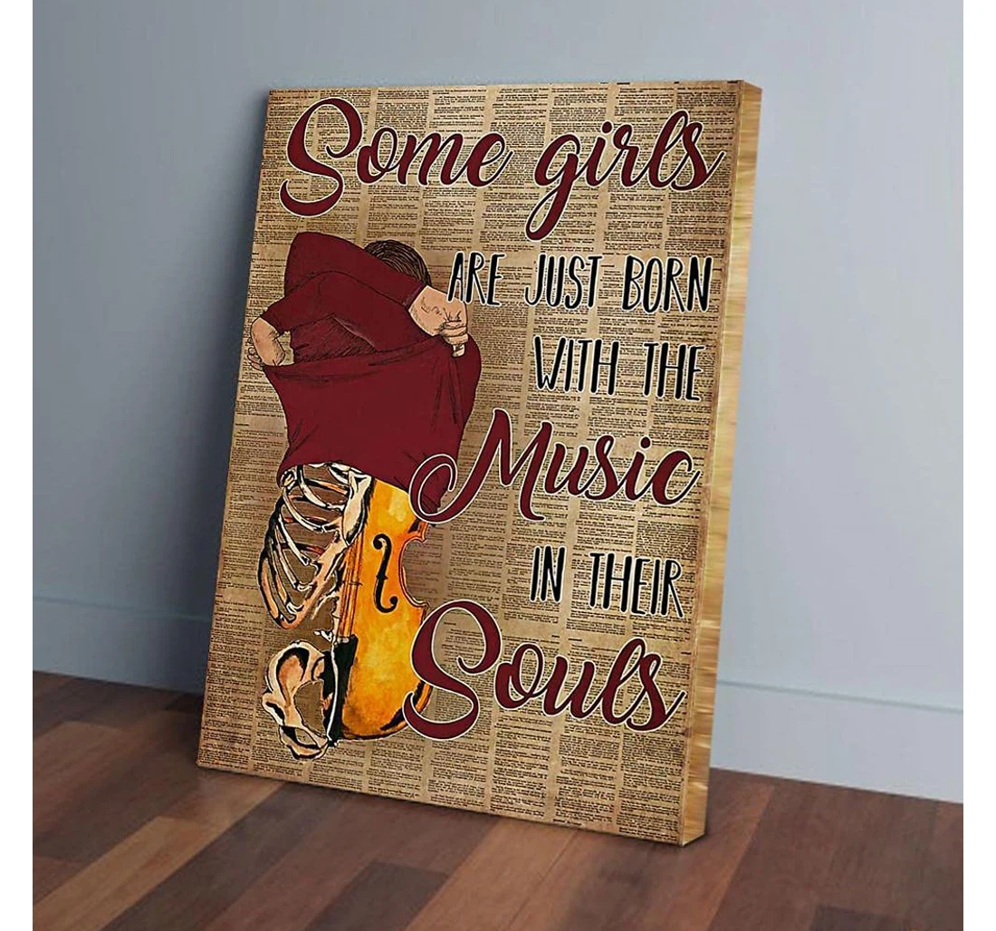 Poster, Canvas - Are Just Born With The Music Cello Gifts Print Framed Wall Art