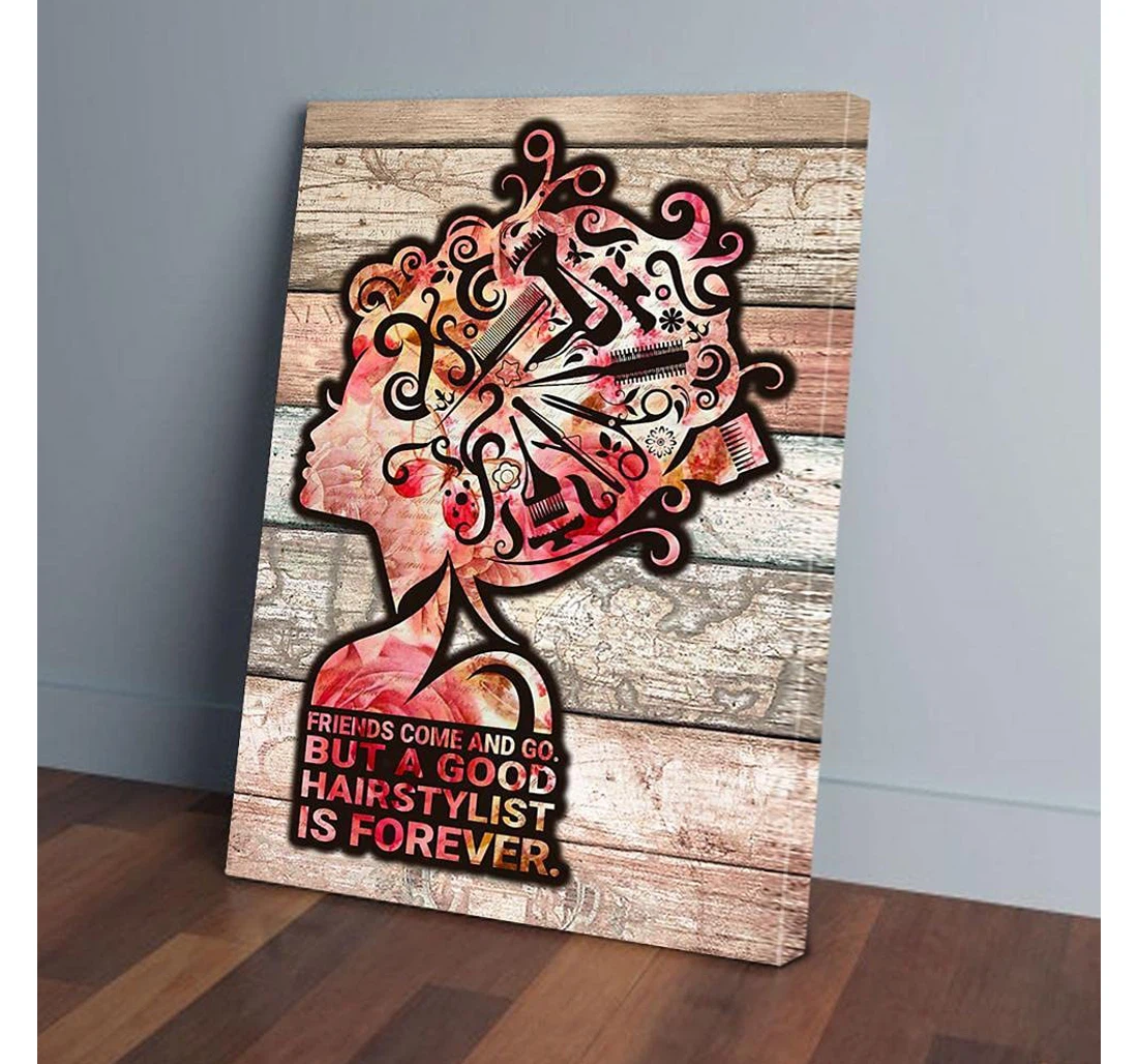 Poster, Canvas - Pink Hairstylist Gifts Print Framed Wall Art