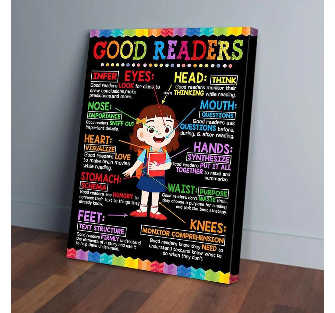 Poster, Canvas - Good Readers Teacher Gifts Print Framed Wall Art