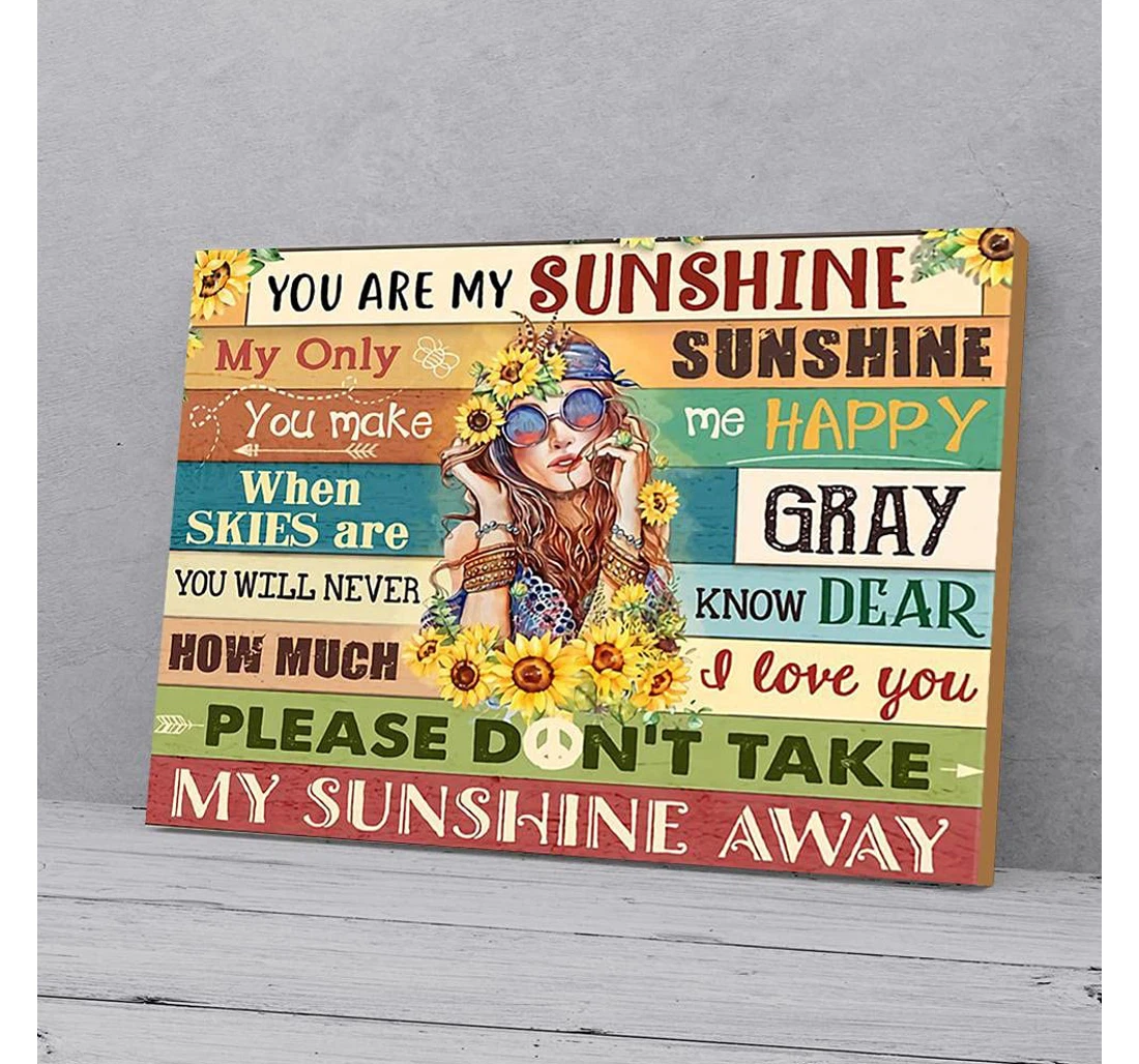 Poster, Canvas - Hippie Girl Gifts Print Framed Wall Art