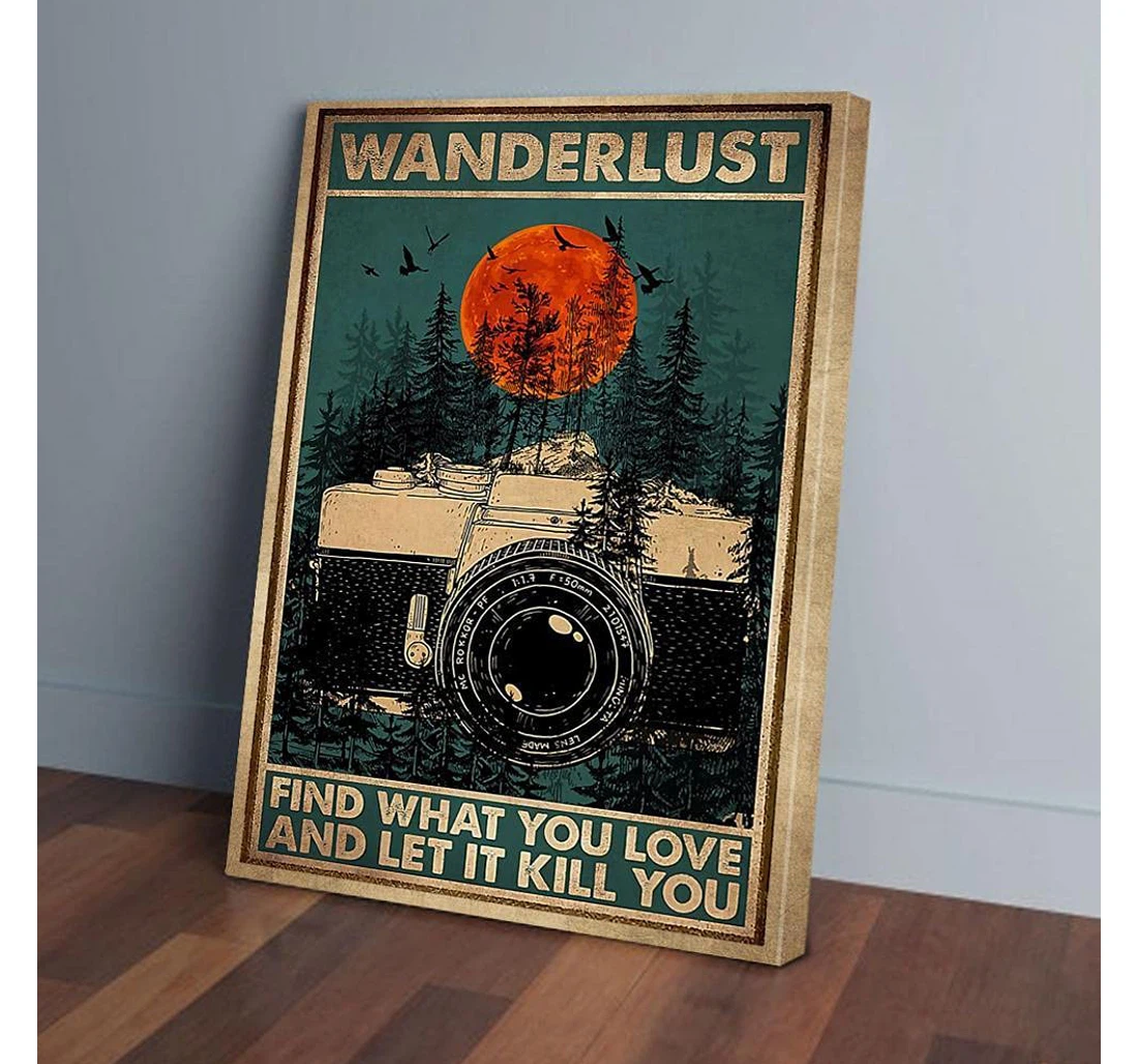 Poster, Canvas - Forest Blood Moon Photographer Gifts Print Framed Wall Art