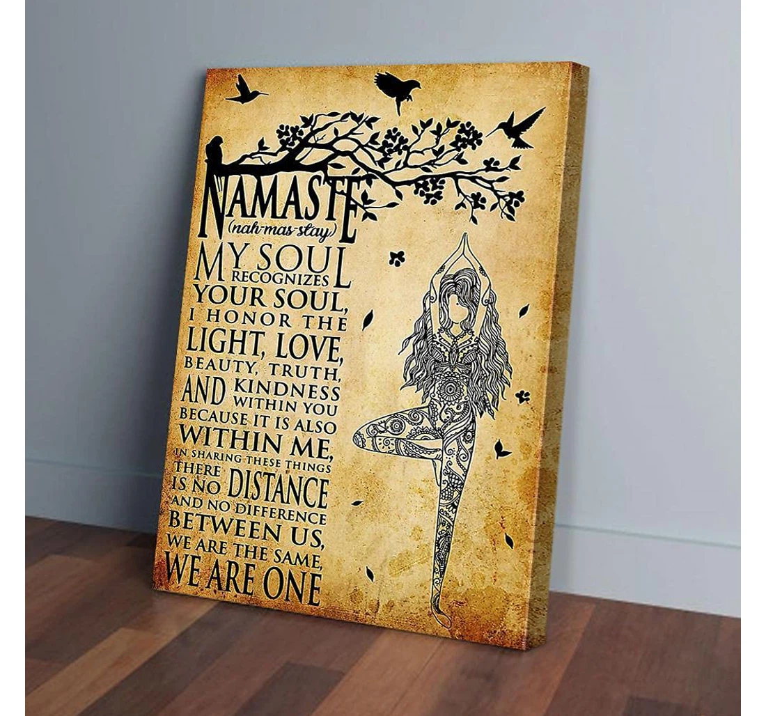 Poster, Canvas - Namaste Yoga Gifts Print Framed Wall Art