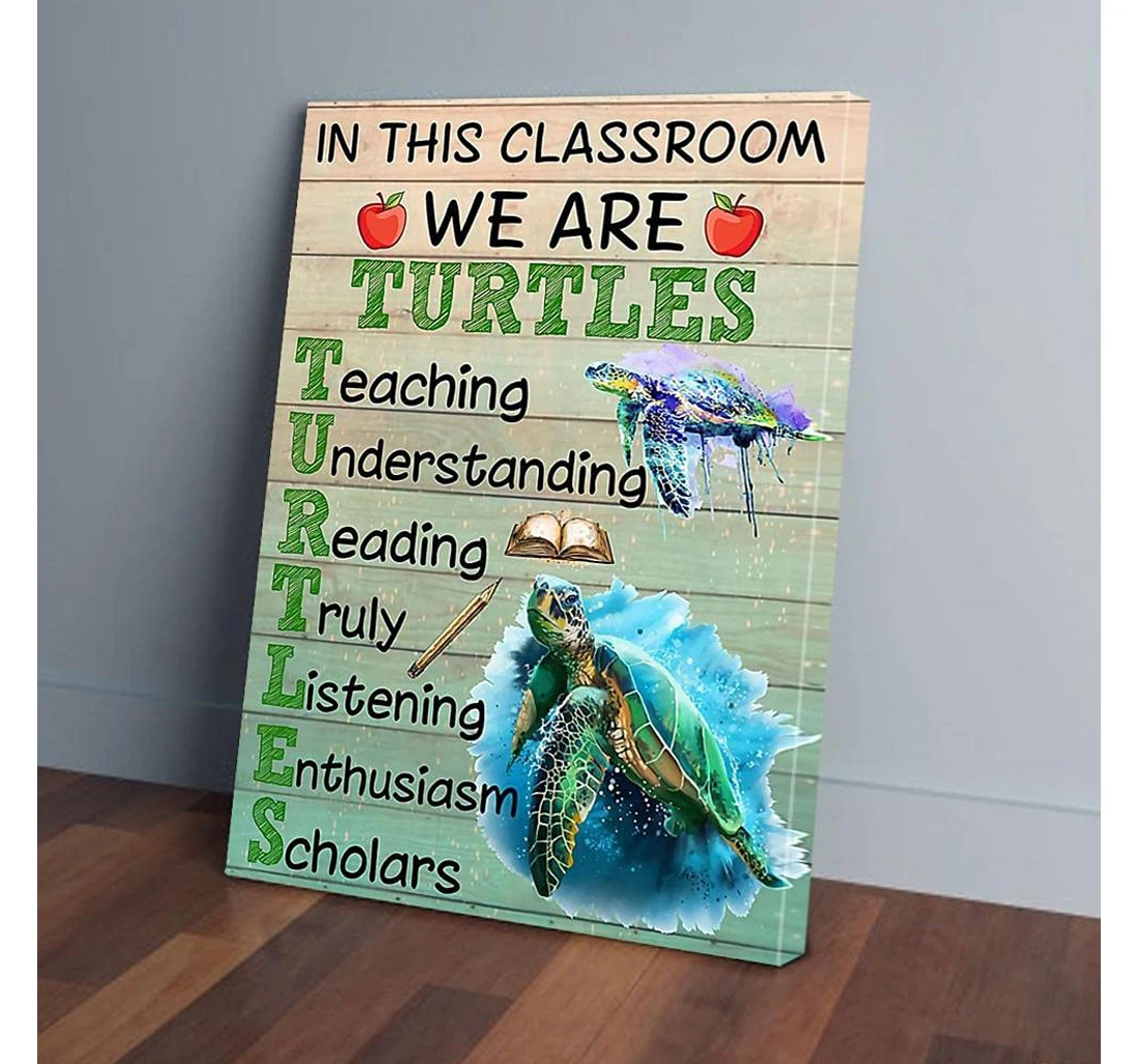 Poster, Canvas - In This We Are Turtles Teacher Gifts Print Framed Wall Art