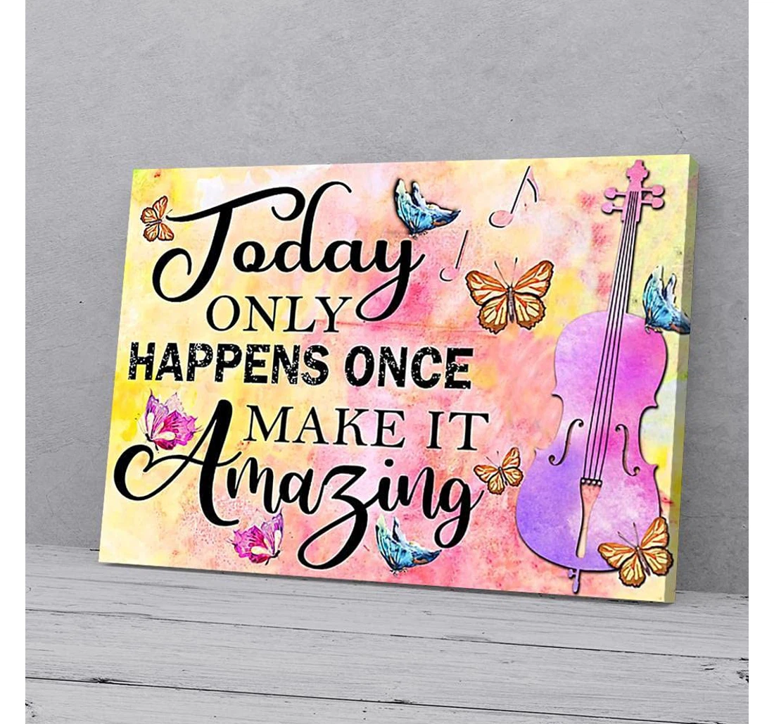 Poster, Canvas - Butterfly Cello Gifts Print Framed Wall Art