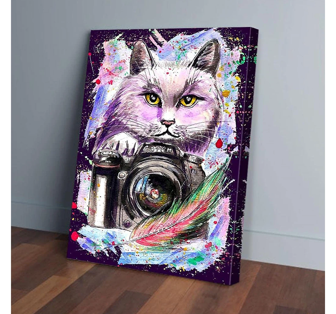 Poster, Canvas - Cat Photographer Gifts Print Framed Wall Art