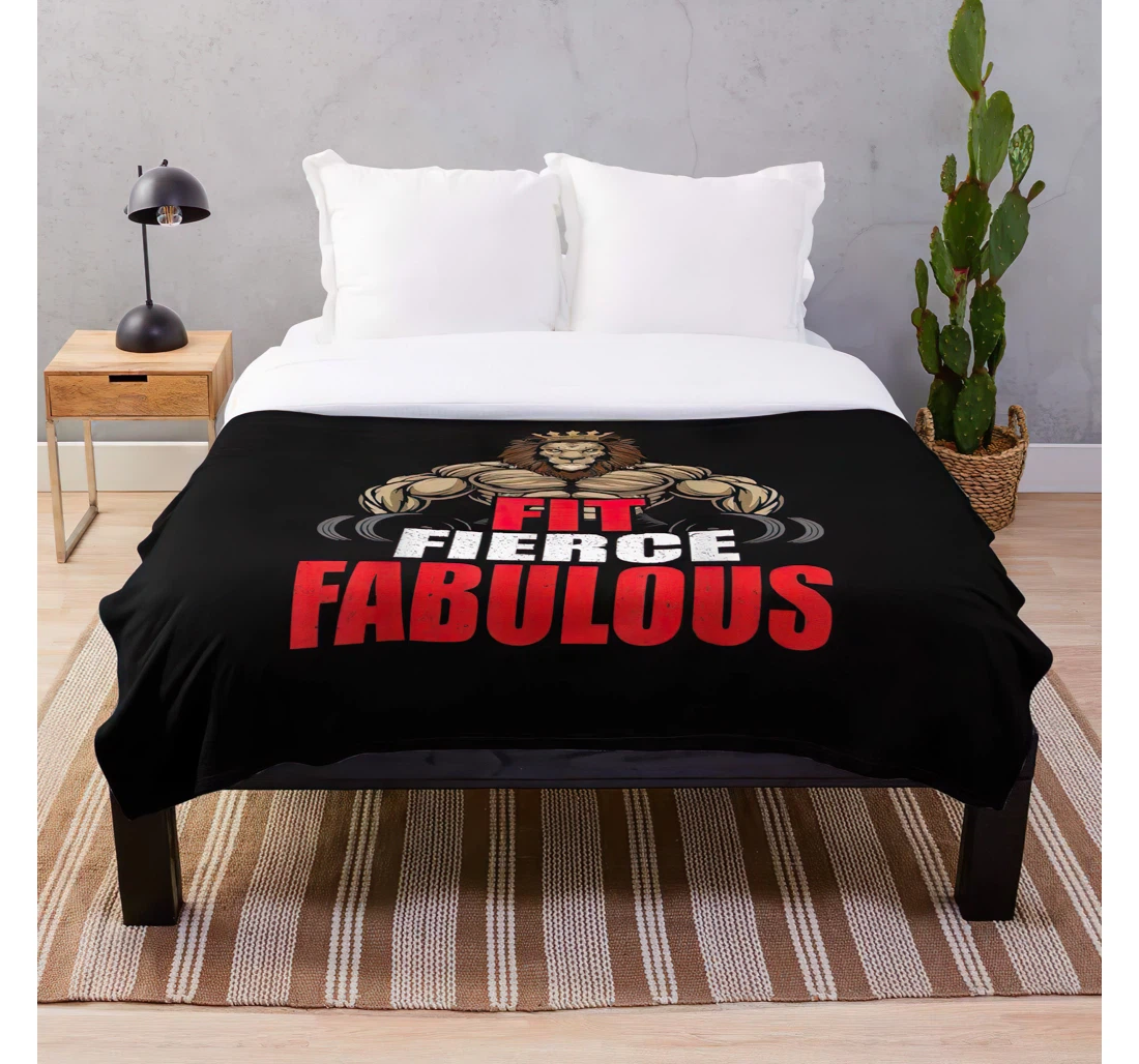 Throw Blanket, Quilt - Gym Bodybuilding Workout Quotes Customize Sherpa Fleece